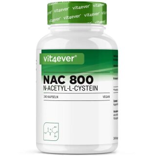 NAC - N-Acetyl L-Cystein - 800 mg, 240 Kapseln